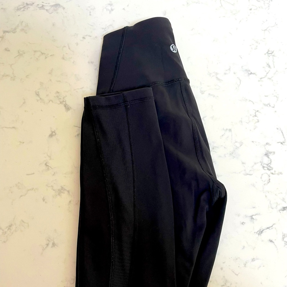Lululemon Fast and Free leggings with mesh slit!